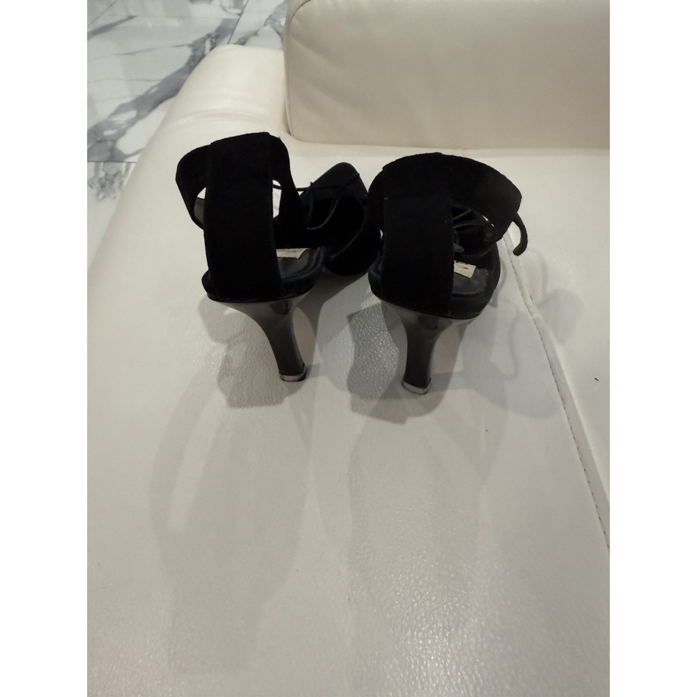 Diba USA Black Suede Pointed Toe Lace Up Ankle Wrap Heels Size 6.5 M Brazil - Picture 5 of 9